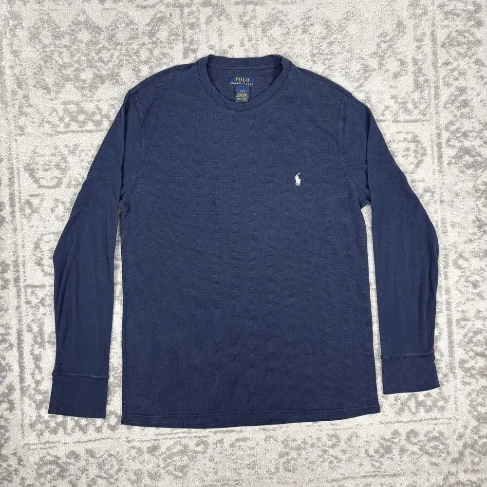 Polo Ralph Lauren Waffle Knit Thermal Long Sleeve Pony Logo Shirt Kid Size Large